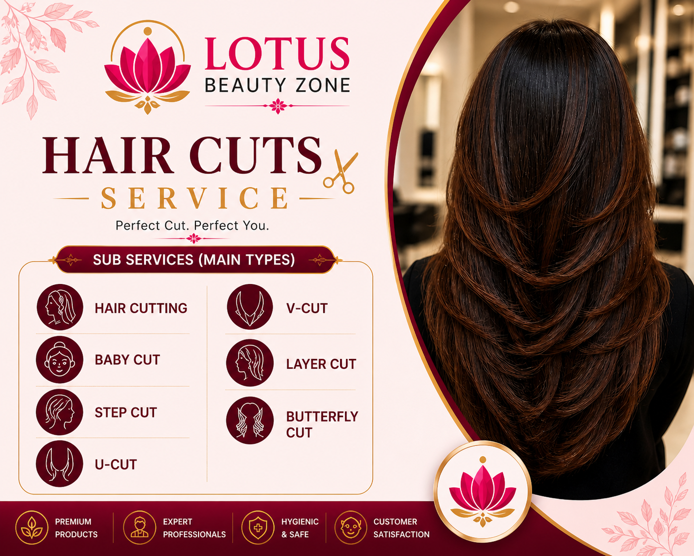Hair styling service at LOTUS BEAUTY ZONE